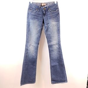 Vintage Paige Y2K Flared Blue Faded Jeans